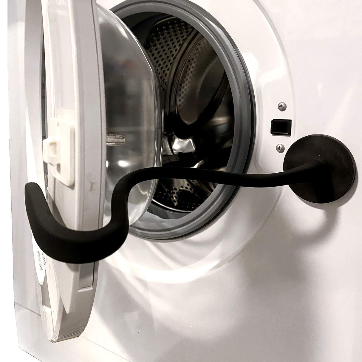 Spedtees Front Load Washer Door Prop, Magnetic Flexible Washer and Dryer Door Support Keep Washer Drying Door Open to Keep Dry (Black, Round) Spedtees
