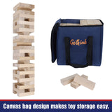 GOTHINK Giant Tumble Tower Game, Large Tumbling Tower Stack to Over 3.2 FT 60pcs Wooden Jumbo Blocks for Outside Yard Games with Carry Case Timber Stacking Game Night Toy Gift for Kids Adults Family GOTHINK