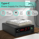 QINGENO Biometric Gun Safe,Clock Smart Safe Display with Temp,Humidity,Low Battery Warning,Drawer Gun Safe for Handgun - Nightstand Handgun Safe Pistol Safe (Black) QINGENO