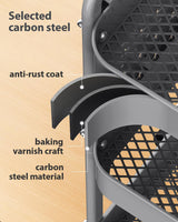 ALVOROG 3 Tier Rolling Cart with DIY Pegboards Metal Utility Cart with Wheels Handles Baskets Hooks, Storage Cart for Office Kitchen Bathroom(Gray) ALVOROG