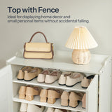 HOOBRO Shoe Cabinet, 5-Tier Shoe Storage Organizer with Doors, Wooden Shoe Cabinet Storage for Entryway, Freestanding Shoe Rack Cabinet with 3 Adjustable Shelves for Hallway, Gold and White DW41SC01 HOOBRO