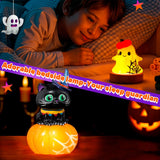 LET'S RESIN Halloween Resin Molds Silicone, Cute Ghost Silicone Molds & Cat Pumpkin Epoxy Resin Molds with Witch Hat,Perfect for Resin Casting,Halloween Party, Thanksgiving Autumn Decor, Gifts(2PCS) LET'S RESIN