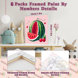 SYDYLH 6 Pack Framed Paint by Numbers Kit for Kids,Easy Acrylic Paint by Numbers Kits on Canvas,Fruit Oil Painting Paint by Number for Adults Beginners for Home Wall Decor (8x8inch) SYDYLH
