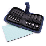 Tlimus 9 Pieces Heavy Duty Round Punch Set（3mm-12mm） with a Free Cutting Pad, Leather Hole Punch Set with Storage Case is Widely Used in Watch Straps, Belts, Cloth, Leather Gaskets（9 Black） Tlimus