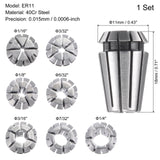uxcell 7pcs ER11 Spring Collet Set, 1/16" to 1/4" Chuck for CNC Machine Lathe Milling uxcell