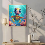Pangoo Art Paint by Numbers Kit for Adults, Underwater World Paint by Number for Adults, Paint by Numbers Turtle Canvas DIY Kits, Simple Adult Paint by Number Beginner for Home Wall Art 16x20 inch Pangoo Art