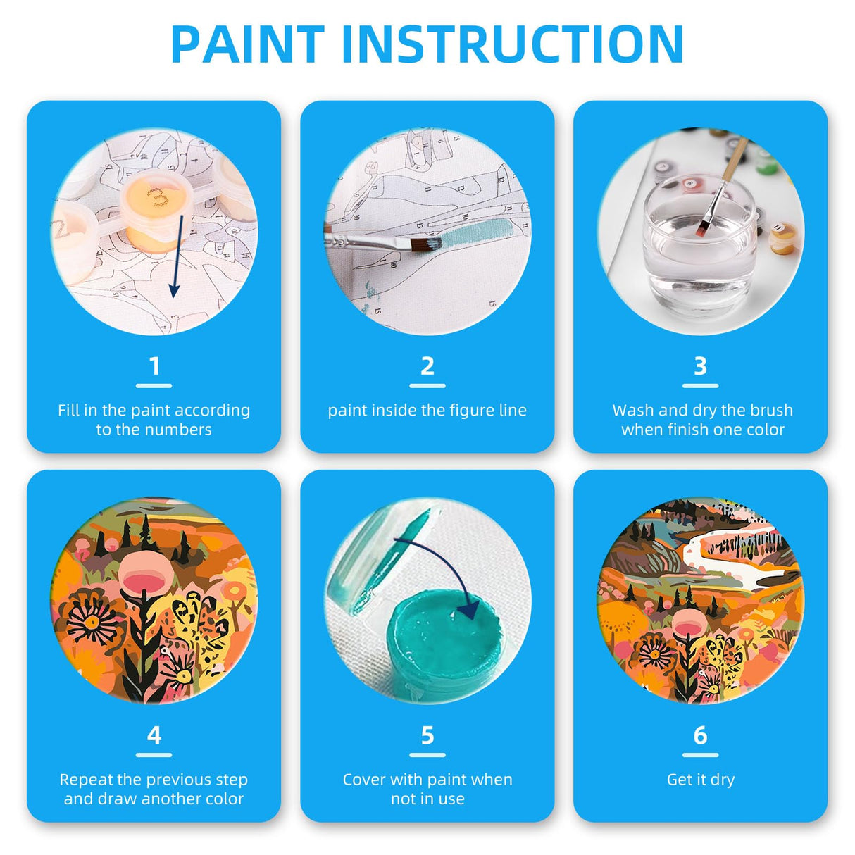 EFOTIML Paint by Numbers Kit for Adults Beginners & Kids Ages 8-12,1 Pack 16x20 inches Canva for Painting Kits for Adults in Colorful Box(Without Frame)- Sunrise Mountains and Rivers EFOTIML