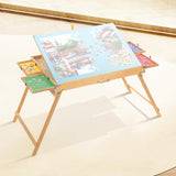 BittPicc 1500 Piece Puzzle Table with Drawers 25"x34" Wooden Jigsaw Puzzle Table with Legs and Protective Cover Adjustable Portable Puzzle Tables for Adult Folding Puzzle Board Table BittPicc