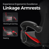 N-GEN Video Gaming Chair with Footrest High Back Ergonomic Comfortable Office Computer Desk with Lumbar Support Height Adjustable with PU Leather Recliner for Adults Women Men (Red) NEO CHAIR