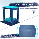 GARDENSTAR Adirondack Square Outdoor Side Table,2-Tier Storage Patio Side Table, HDPE End Tables for Backyard Pool Porch Garden Lawn(Blue) GARDENSTAR