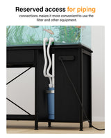 FILKO 40-50 Gallon Fish Tank Stand: Sturdy Aquarium Stand with Storage for 40-50 Gallon Fish Tank - Metal Terrarium Table Cabinet with Power Outlet for Reptile Turtle (40-50 gallon) FILKO