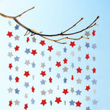 6 Pack Patriotic Star Streamers Garland Red White Blue Bunting Banner Paper Hanging Decorations for 4th of July American Independence Day Labor Day Holiday Memorial Day Party Supplies (50 Feet) TTSAM