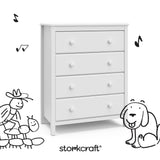 Storkcraft Alpine 4 Drawer Chest (White) – GREENGUARD Gold Certified, Dresser For Nursery, 4 Drawer Dresser, Kids Dresser, Nursery Dresser Drawer Organizer, Chest of Drawers Storkcraft