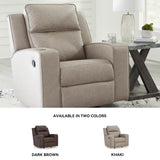 Signature Design by Ashley Lavenhorne Contemporary Faux Leather Upholstered Manual Rocker Recliner with 2 Cup Holders, Beige Signature Design by Ashley