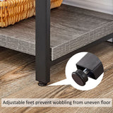 BON AUGURE 55 Inch Console Tables for Entryway, Industrial Sofa Tables for Living Room, 3 Tier Behind Couch Table, Modern Entryway Tables for Foyer (Dark Grey Oak) BON AUGURE