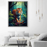 Zariocy 5D Diamond Art Kits for Adults Tiger, DIY Diamond Painting Art Animal Plants Round Full Drill Crystal Diamond Embroidery Paintings Arts Craft for Home Office Wall Decor 12x16 inch Zariocy
