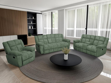 Dekmxas Recliner Sofa Set, Living Room Furniture Sets,Manaul Reclining Couch Green Corduroy Reclining Couch Living Room Sofa Set with 5 Recliner Seats/Cup Holders/Storage Console/Drop-Down Table Dekmxas
