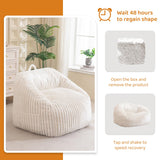 BYBYME Giant Bean Bag Chair for Adults and Kids, Large Comfy Cozy Beanbag, Floor Sofa for Teens, Living Room, Gaming, Reading, Beige BYBYME