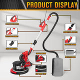Drywall Sander with 5 Variable Speeds and Double-Deck LED，750W High Power - Ideal for grinding drywall, ceilings, interior walls, exterior walls,loose plaster LuckySlycyc