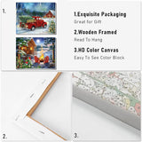 VIGEGU 2 Pack Christmas Paint by Numbers Kit for Adults with Framed,Truck Bonfire Winter Landscape Paint by Number DIY Adult Paint by Number Kits for Wall Decor 10x12in VIGEGU