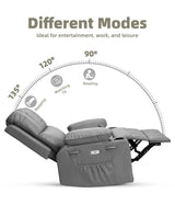 GarveeHome 360° Swivel Electric Massage Recliner Chair with Zero Gravity & 3D Heat Therapy - Overstuffed PU Leather Power Lazy Sofa, USB Charger/Storage for Living Room & Home Office GarveeHome