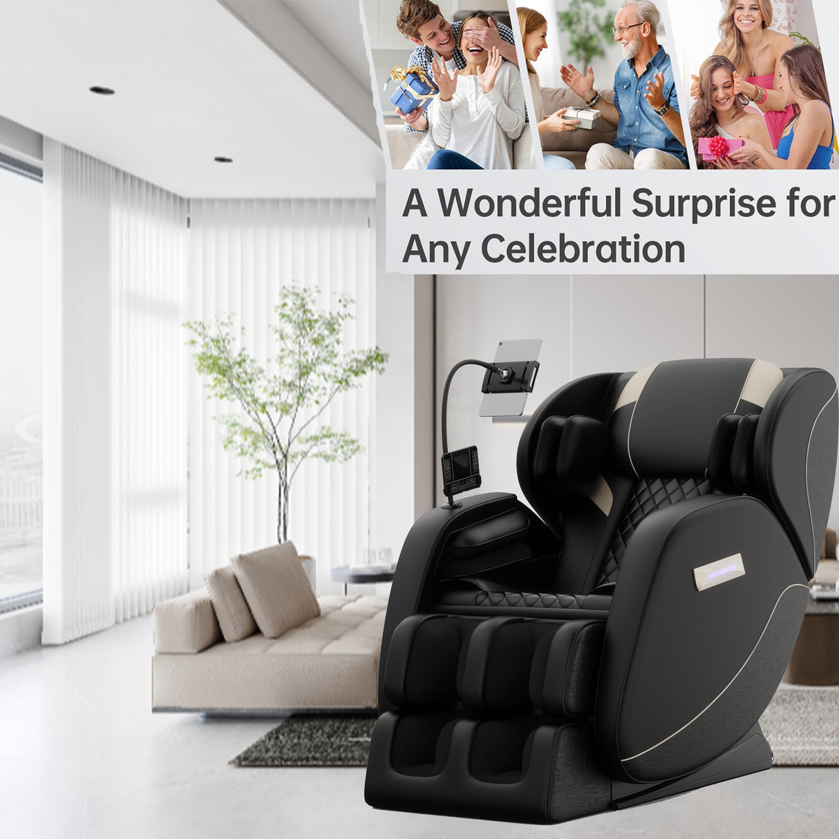 VUYSUYVY Zero Gravity Massage Chair Recliner, Full Body Massage Chair 2025 for Fatigue w/Heat, Air Pressure Massage, Bluetooth, Foot Rollers, Adjustable Intensity for Home & Office Relaxation VUYSUYVY