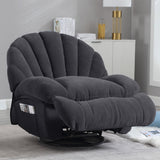 HOMYEDAMIC Recliner Chair Rocker Swivel, Comfortable Soft Fabric Shell Shape with Storage 360 Swivel Manual Big Tall Single Reclining Sofa for Adults Living Room Bedroom (NMH-Grey) HOMYEDAMIC