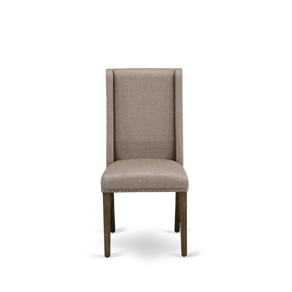 East West Furniture Lassale 11 Piece Dinette Set Includes a Rectangle Table with Butterfly Leaf and 10 Dark Khaki Linen Fabric Parson Dining Chairs, 42x92 Inch, Antique Walnut East West Furniture