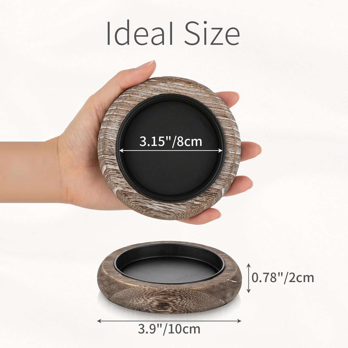 Wood Candle Holders Candle Plate: 2 Pcs Wooden Candle Plate for Pillar Candles Farmhouse Candle Tray Candle Holder Set Small Rustic Candle Holder Plate Stand Dish for Event Home Inweder