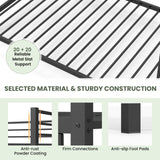 KOMFOTT Metal Low Bunk Bed Twin Over Twin, Heavy Duty Bunk Bed Frame with Ladder & Full-Length Guardrails, Metal Slatted Floor Bed Frame for Teens & Adults, No Box Spring Needed (Black) KOMFOTT