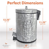 Autumn Alley Rustic Farmhouse Bathroom Trash Can - Pet Proof Galvanized Trash Can with Soft-Close Lid and Pedal for Rustic Bathroom Accessories, Kitchen Waste Basket, Country Home Décor, 5L, 1.3 Gal. Autumn Alley