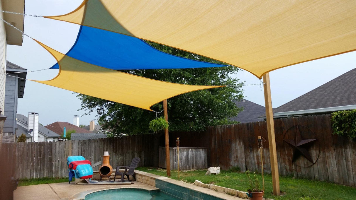 TooTaci Sun Shade Sail Hardware Kit Rectangle,304 Stainless Steel Hanging Chains 1M× 4pcs, 54pcs 6 inch Shade Sail Hardware Kit with Chains for Sun Sail Installation,Outdoor,Pergola,Patio Canopys TooTaci