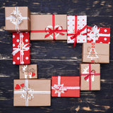 IDATOO Christmas Tree Ornaments Set of 24 Wooden Craved Hanging Craft Decorations for Winter Wonderland, 3D Rustic Farmhouse Christmas Ornaments Holiday Decor for Christmas Tree Home Office (White) IDATOO