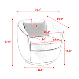 360° Swivel Barrel Armchair with Storage Modern Swivel Accent Chair Boucle Leather Round Storage Sofa Club Upholstered Barrel Arm Chair with Back Pillow for Liveing Room (Beige) Generic