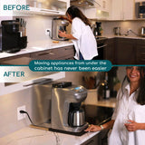 Ibyx Elegant Sliding Tray for Your Coffee Maker & Heavy Kitchen Appliances - Sturdy, Slides Easily from Under The Cabinet (Black, Large - Wide (16" X 13")) Ibyx