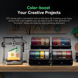 Creality Hi Combo 3D Printer, Multi Color 3D Printer with CFS, 500mm/s High Speed Auto-Leveling Automatic Filament Reading Clog-Free Extruder 95% Pre-Assemble All-Metal Body 10.24×10.24×11.81inch Creality