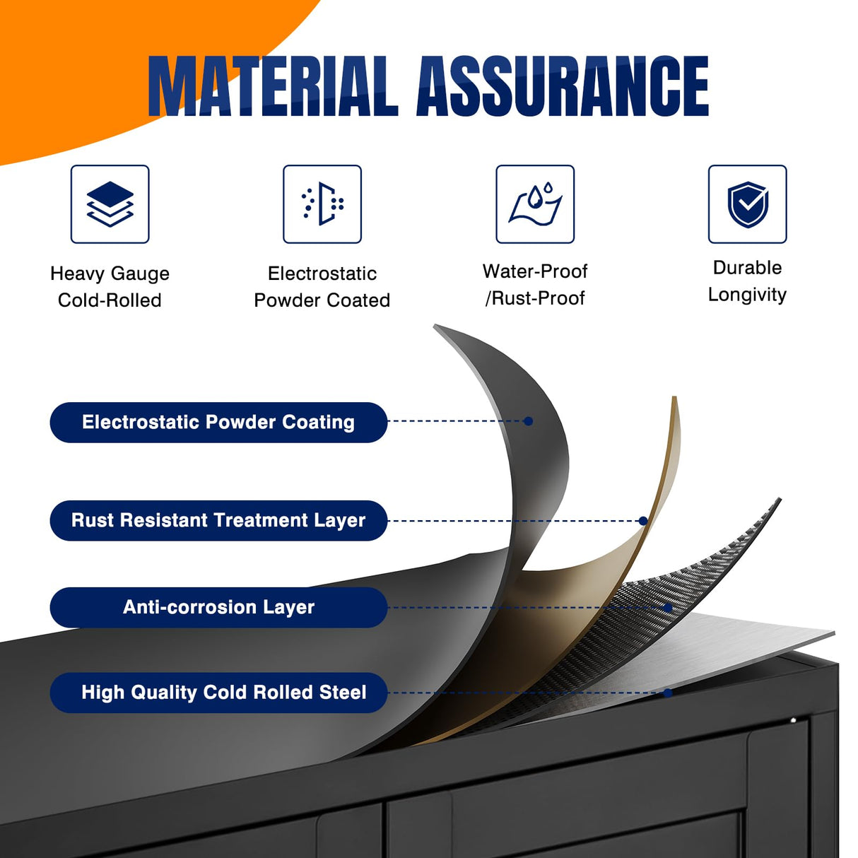 Yizosh Metal Storage Cabinet with 2 Doors and 5 Adjustable Shelves - 71" Black Kitchen Pantry Storage Cabinet, 5-Tier Tall Steel Cabinet Locker for Kitchen, Living Room, Dining Room Yizosh