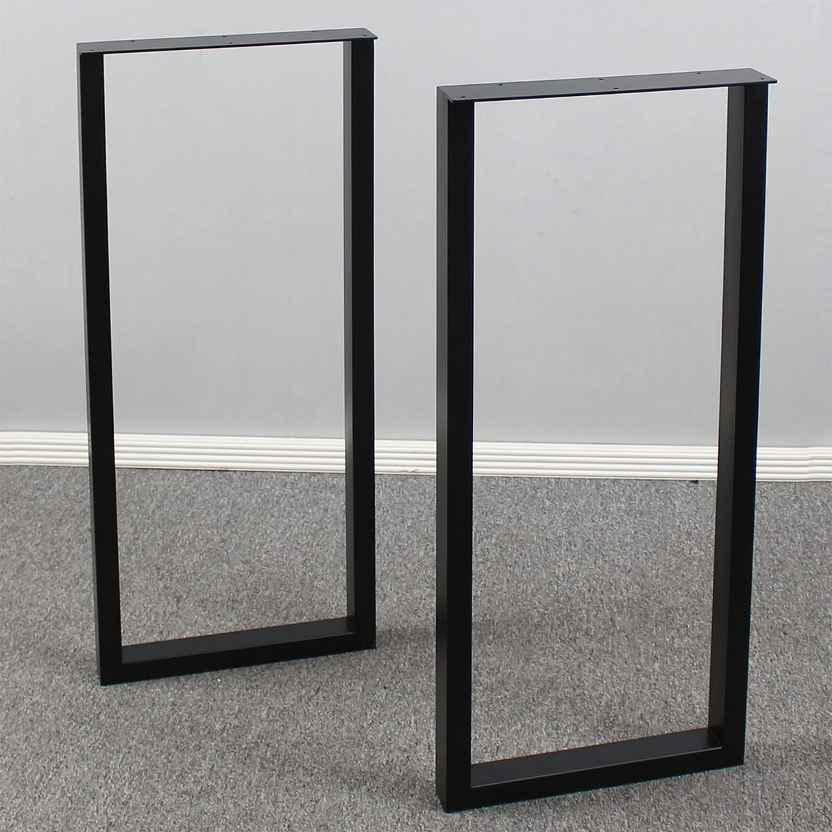 MBQQ Furniture Legs 35" Height 15" Wide Rustic Decory Rectangle Shape Table Legs,Heavy Duty Metal Desk Legs,Dining Table Legs,Industrial Modern, DIY Iron Bench Legs MBQQ