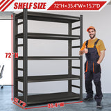 72" H, 3000 lb. Heavy Duty Storage Shelving Unit | Adjustable 5-Tier Metal Garage Storage Shelves | Easy to Assemble, Storage Shelves for Basements and Garages, 72 "H*36 "W*16 "D Metallitrend