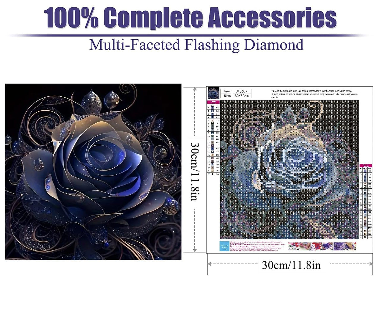 BOHADIY Rose Diamond Art Painting Kits for Adults Flower, Round Full Drill Purple Rose Gem Art Diamond Art Kits, 5D DIY Paint with Diamonds Crafts for Home Wall Decoration Gifts 12×12Inch BOHADIY
