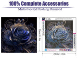 BOHADIY Rose Diamond Art Painting Kits for Adults Flower, Round Full Drill Purple Rose Gem Art Diamond Art Kits, 5D DIY Paint with Diamonds Crafts for Home Wall Decoration Gifts 12×12Inch BOHADIY