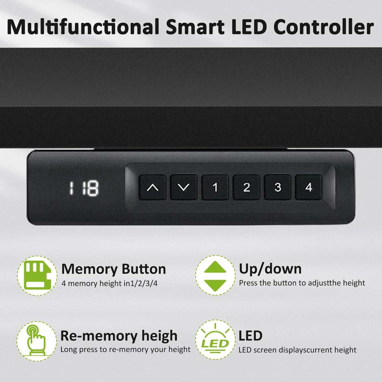 farexon Electric Standing Desk Adjustable Height, 63x24 Inches Computer Desk with Rolling Wheels, Mouse Pad,Multifunctional Stand up Desk for Home/Office(Black) farexon