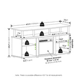 Furinno Jensen Open Shelving Storage Fireplace TV Entertainment Center for TV up to 55 Inch, French Oak Grey/Black Furinno