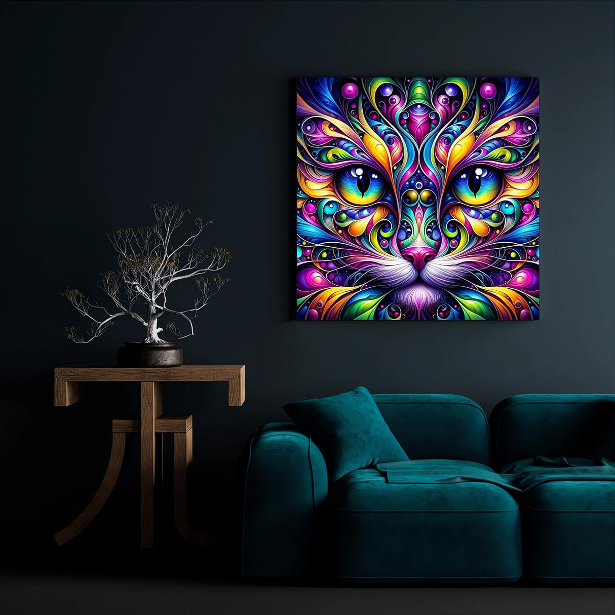 Cat Diamond Art Kits for Adults, 5D Cat Diamond Painting Kits, Animal Dimond Art Paintings Kit, Diamond Dot, Gem Painting Kit, Crafts for Adults, Crystal Art, Home Wall Decor Gifts (14x14inch) Rekxtmo