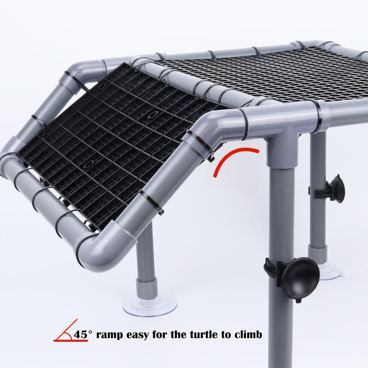 MLONDHSU Large Turtle Basking Platform, Standing Turtle Dock, DIY Basking Platform for Aquatic Turtles, Turtle Tank Accessories(Grey and Black) MLONDHSU