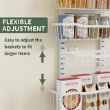 Eastherry Over The Door Organizer，8-Tier Over The Door Pantry Organizer with Adjustable Baskets，Metal Hanging Pantry Organizers and Storage for Kitchen, Back of Door Seasoning Rack (White) Eastherry