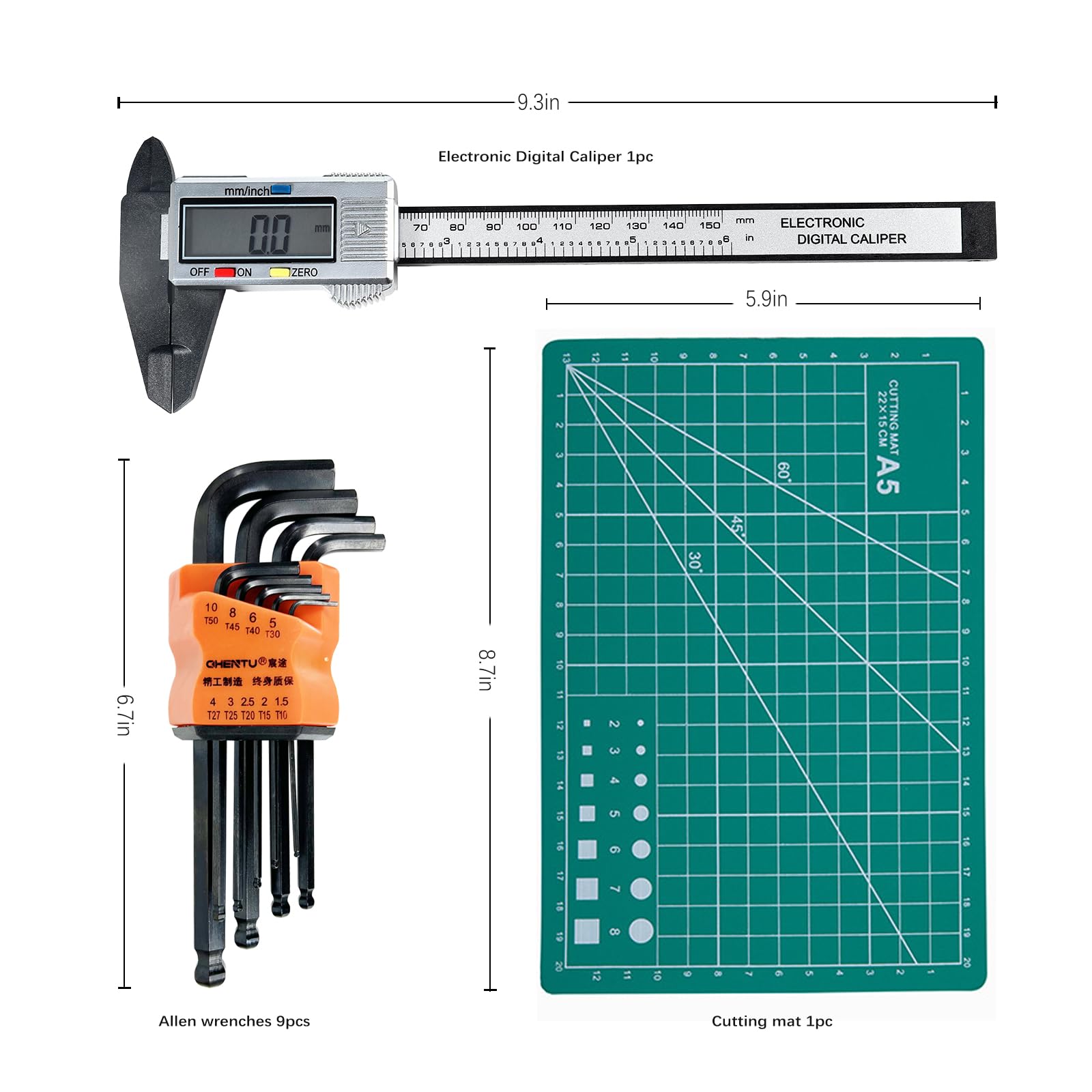 Inf3Dcoord 3D Printer Tool Kit Box includes Filament Cutting, Cleaning Needles, Needle Nose Plier, Electronic Digital Caliper, Knife Clean Up Kit, Brushes for 3D Printers Finishing, Cleaning, - WoodArtSupply