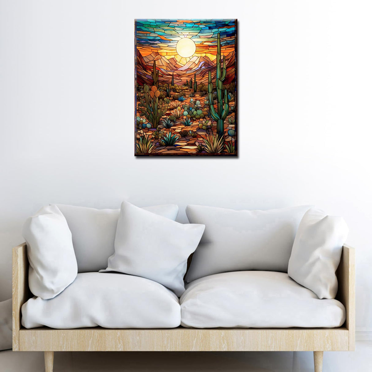 Arizona Desert Diamond Painting DIY 5D, Numbering Kit, Native America Crystal Rhinestone Diamond Painting Mountain Landscape Pictures Cacti Plants Artwork Home Decor Adults Gift(12''Wx 16''H) TUMOVO