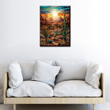 Arizona Desert Diamond Painting DIY 5D, Numbering Kit, Native America Crystal Rhinestone Diamond Painting Mountain Landscape Pictures Cacti Plants Artwork Home Decor Adults Gift(12''Wx 16''H) TUMOVO