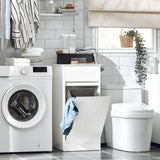 SoBuy Small Laundry Hamper Cabinet Tilt-Out, Bathroom Chest Storage Unit with Drawer, Hidden Basket White BZR110-W SoBuy